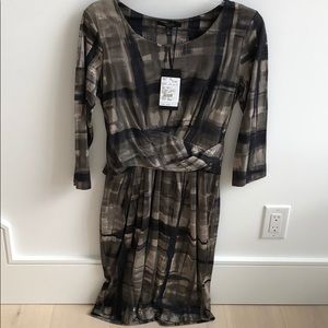 MaxMara Black and Brown Midi Dress